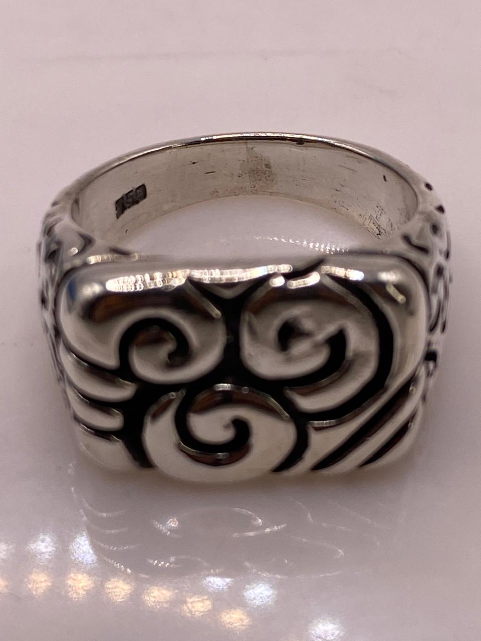 Anillo de Plata .950 con Diseño Espiral Tribal