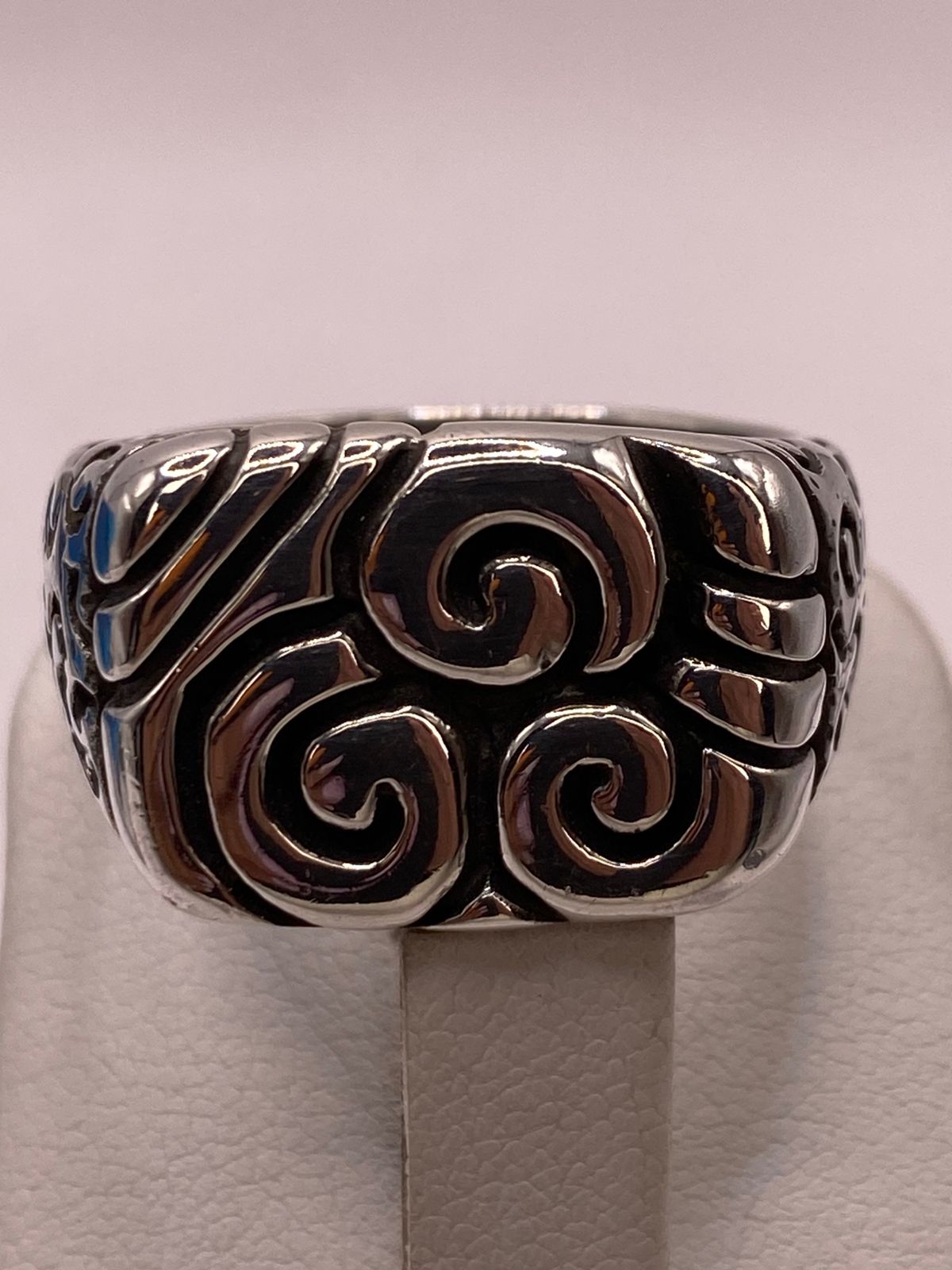 Anillo de Plata .950 con Diseño Espiral Tribal