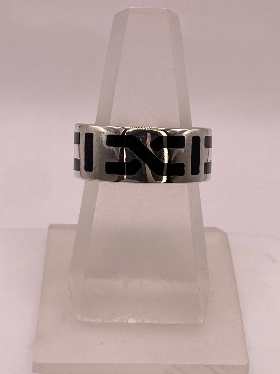 Anillo Sello Geométrico en Plata .925