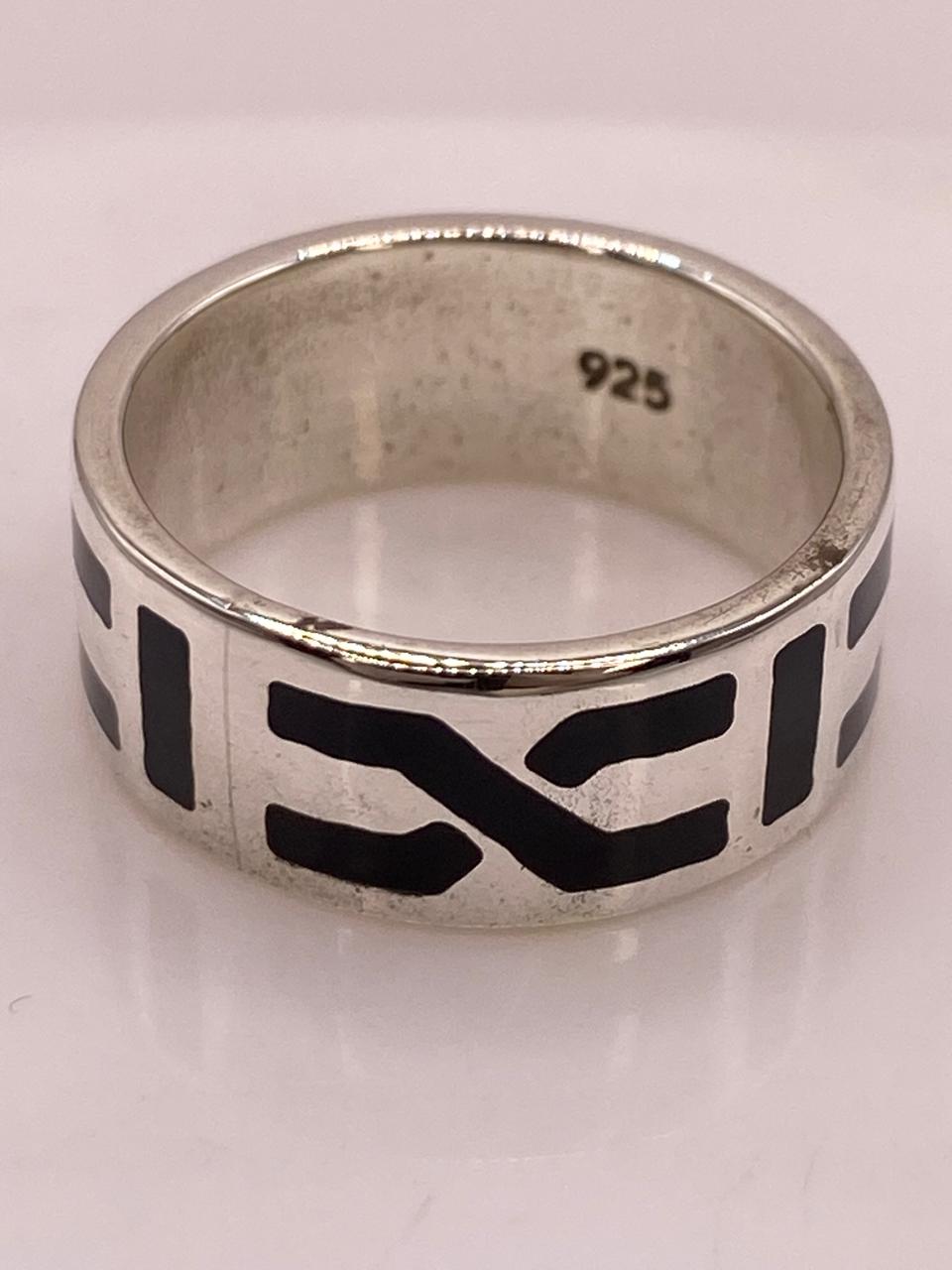Anillo Sello Geométrico en Plata .925