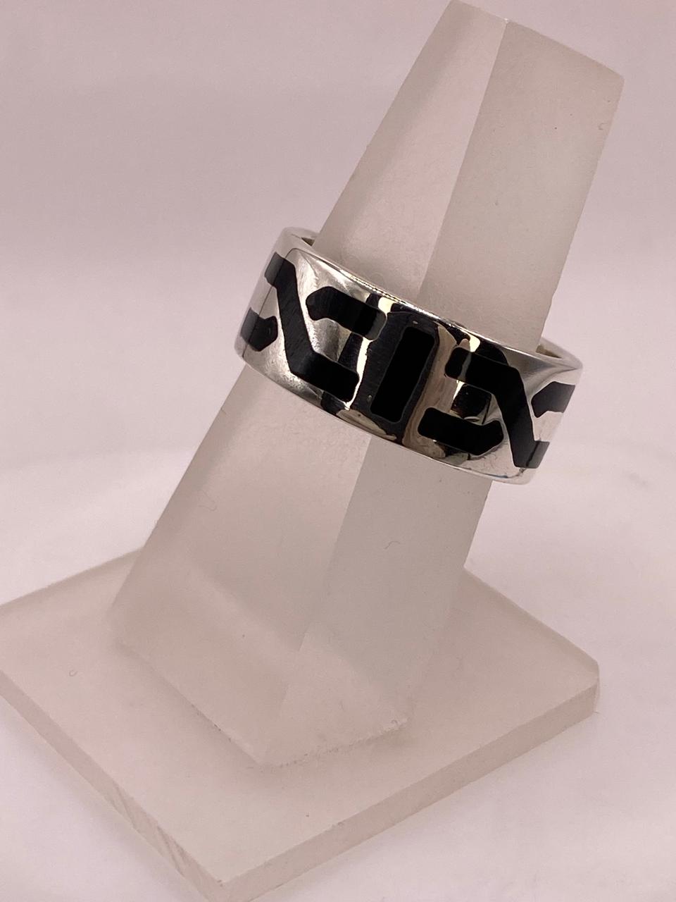 Anillo Sello Geométrico en Plata .925