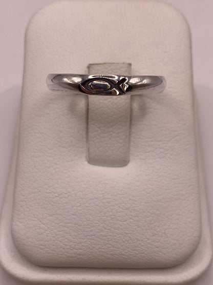 Anillo con Símbolo de Pez (ichthys) en Plata .925, vista frontal