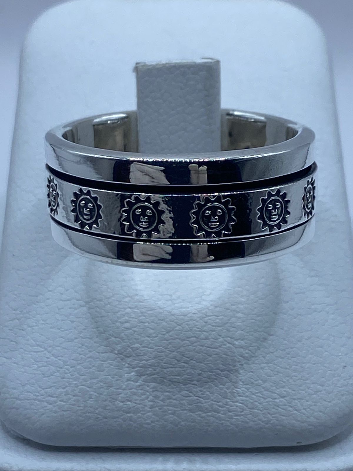 ☀️💍 Anillo Spinner de Plata .925 con Diseño de Soles