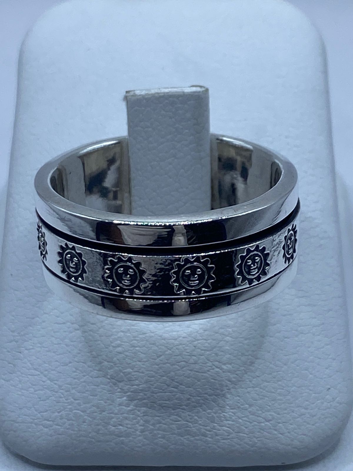 ☀️💍 Anillo Spinner de Plata .925 con Diseño de Soles