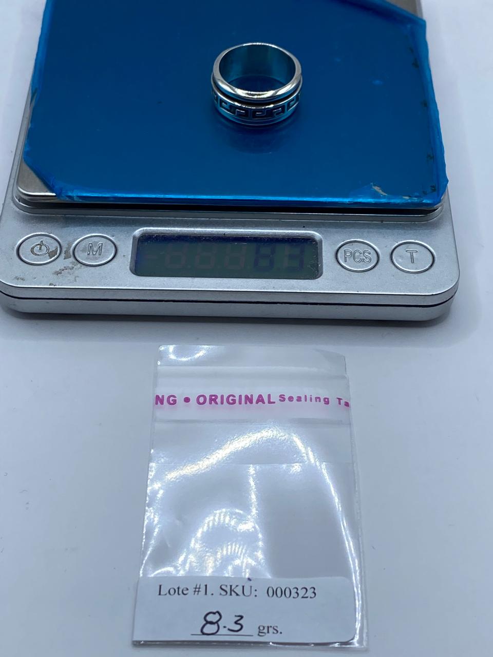 Anillo Spinner de Plata .925 con Diseño Greca Clásica