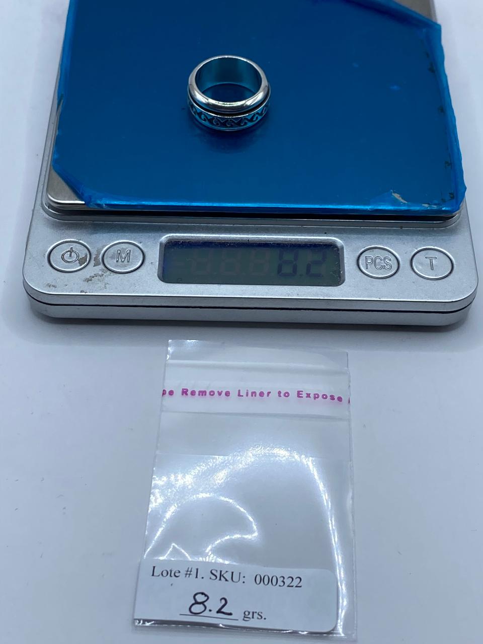Anillo Spinner de Plata .925 con Diseño de Olas
