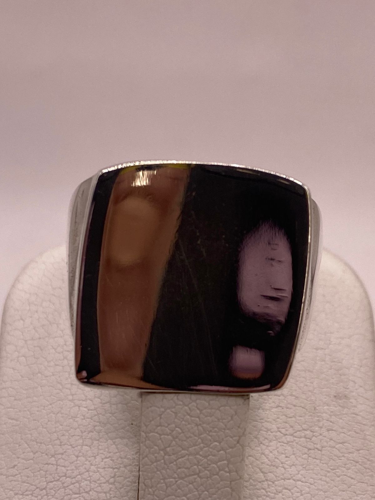 Anillo Tipo Sello Cuadrado Liso en Plata .925