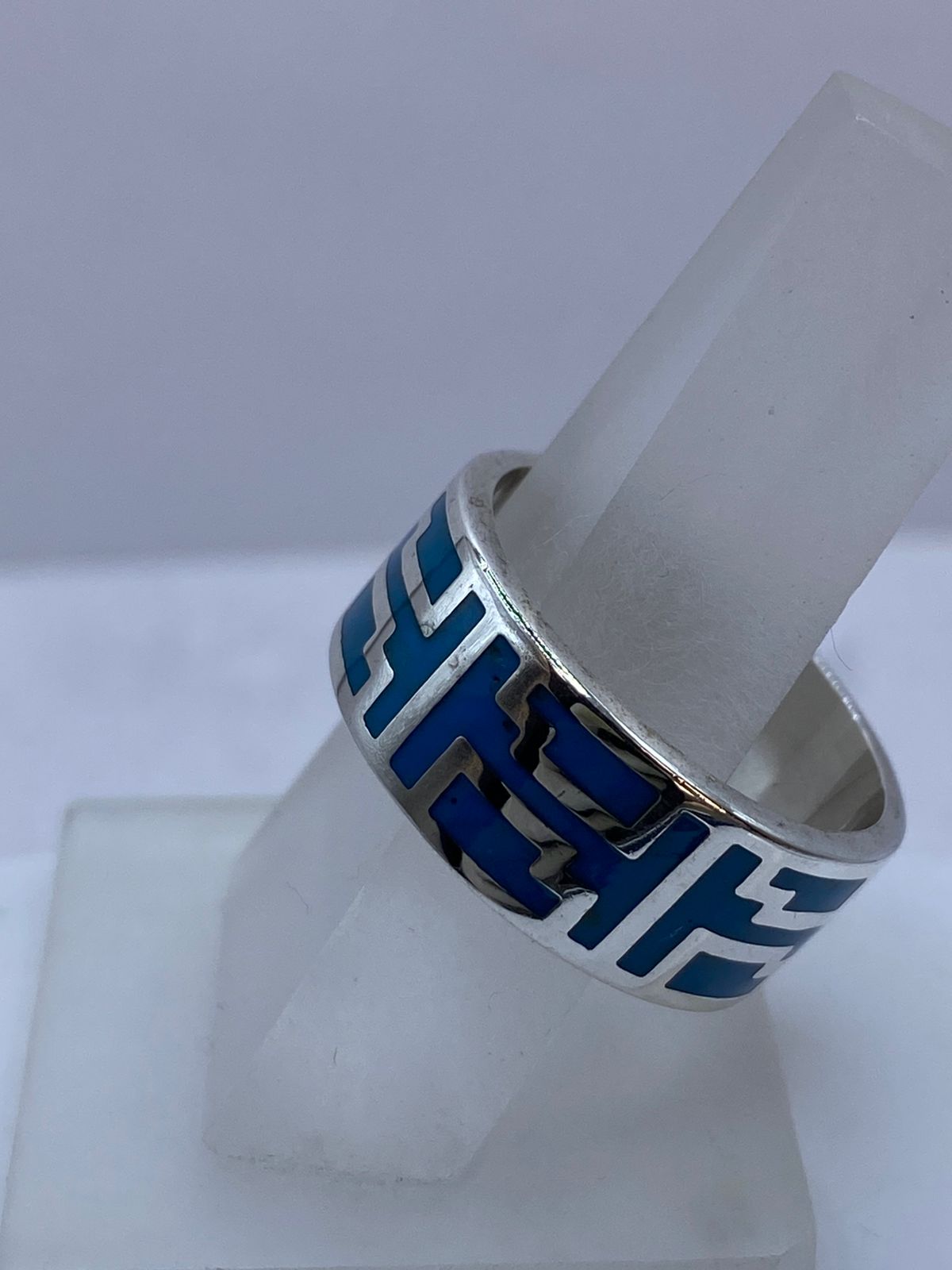 Anillo de Turquesa Arquitectónica en Plata .925