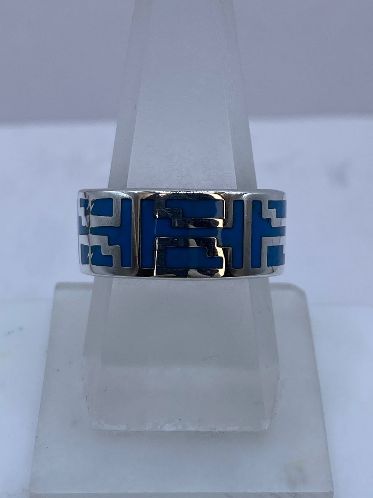Anillo de Turquesa Arquitectónica en Plata .925