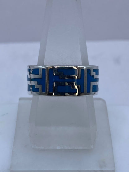 Anillo de Turquesa Arquitectónica en Plata .925
