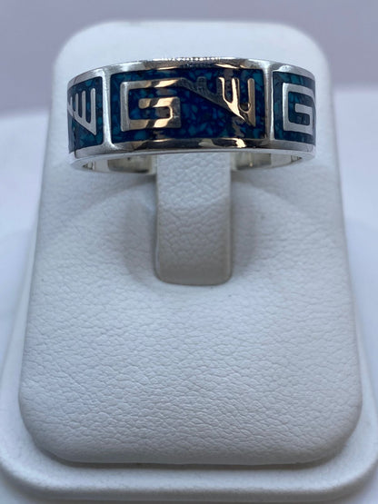 Anillo de Turquesa Geométrica en Plata .925