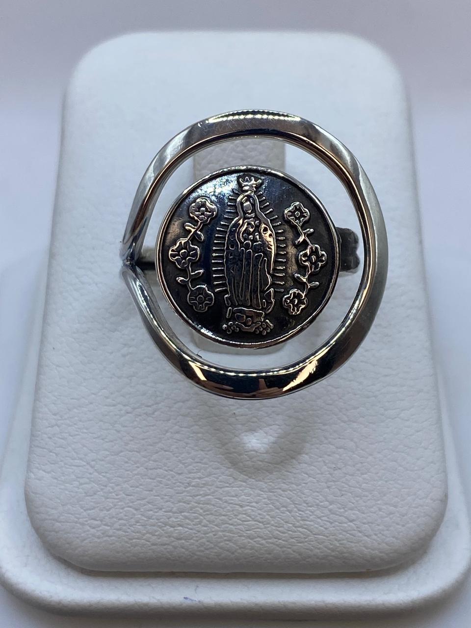 🙏 Anillo Virgen de Guadalupe en Plata .925 — vista lateral