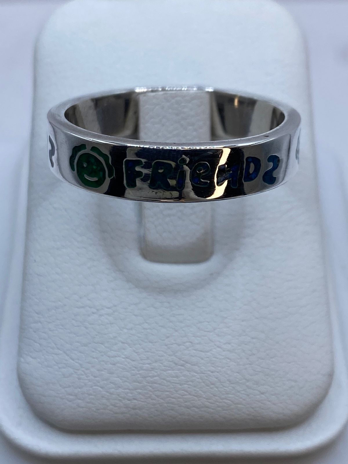💙🤝 Anillo “friends” en Turquesa y Plata .925 — vista lateral