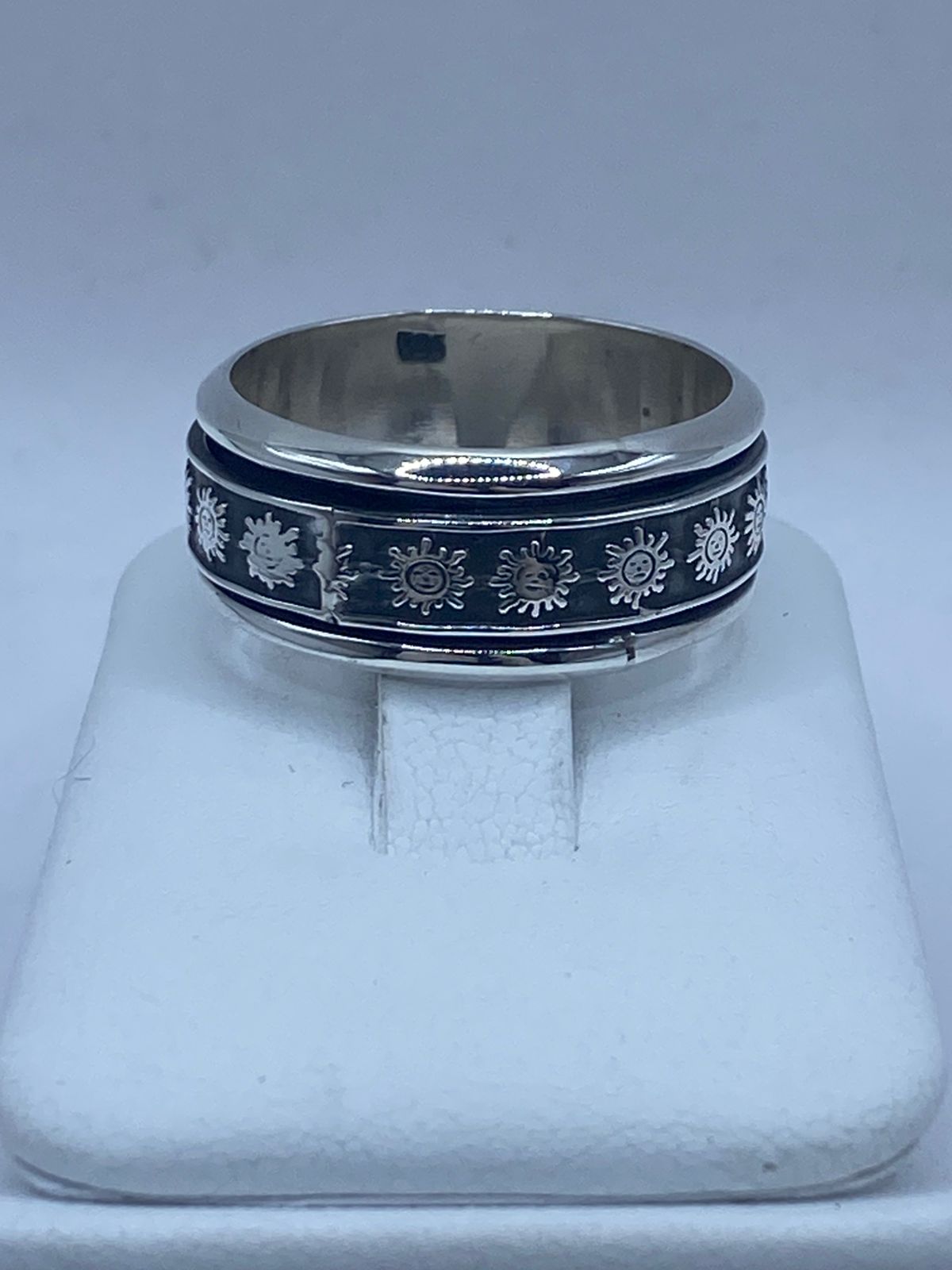 ☀️ Anillo Giratorio Soles Grabados – Plata Ley 9.25
