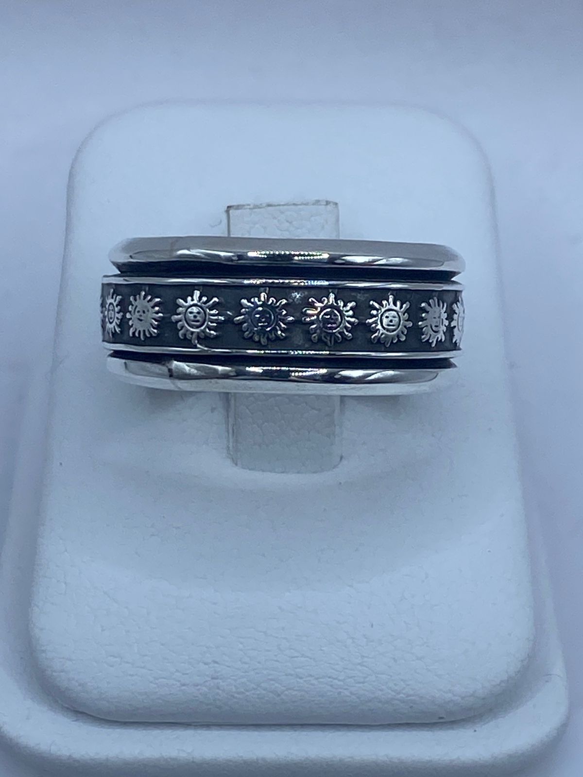☀️ Anillo Giratorio Soles Grabados – Plata Ley 9.26 — vista lateral