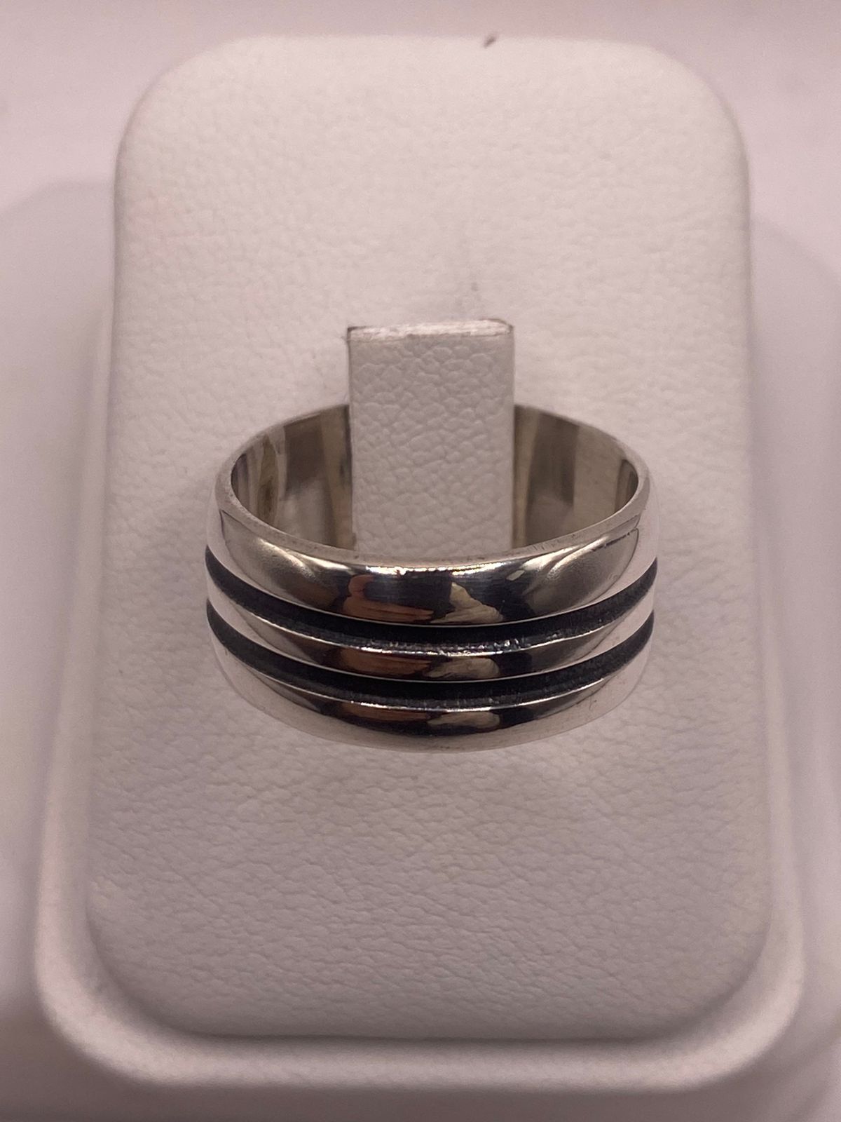 Anillo Giratorio de Plata 925 Liso con Doble Canal