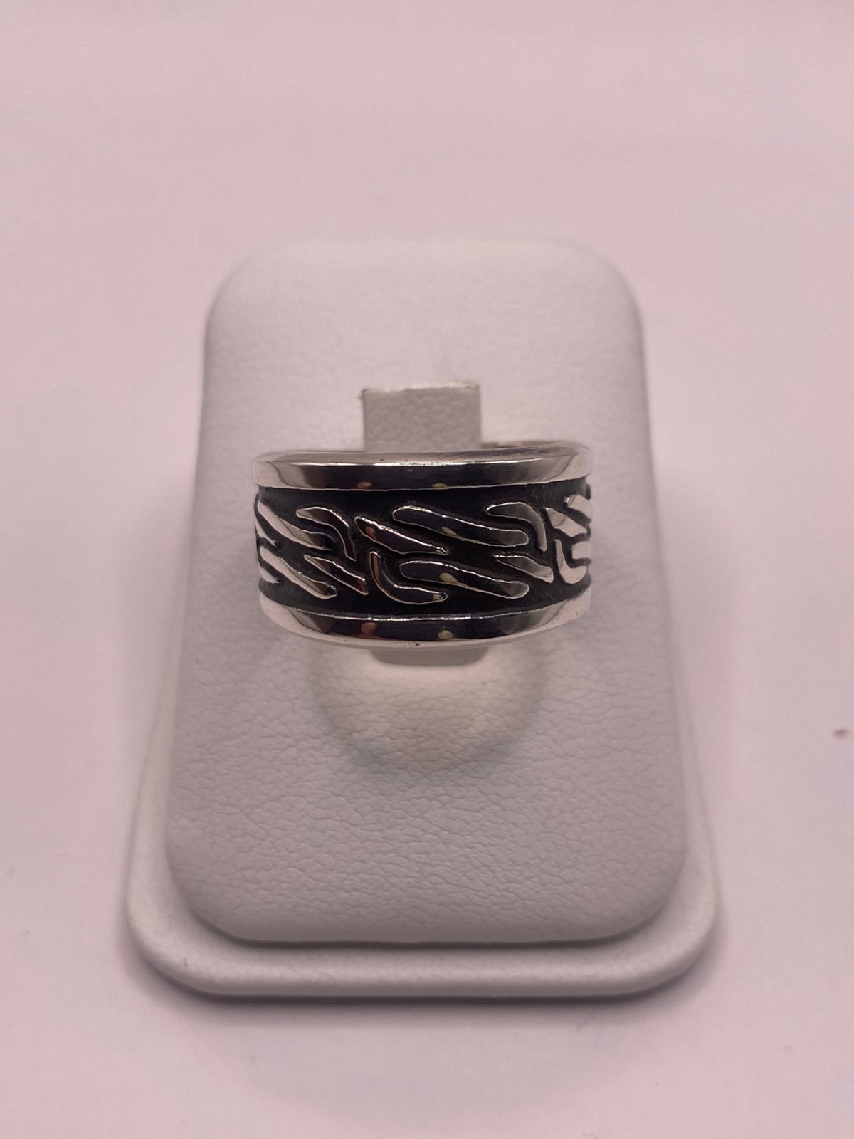 Anillo Giratorio de Plata 925 con Diseño Orgánico Texturizado