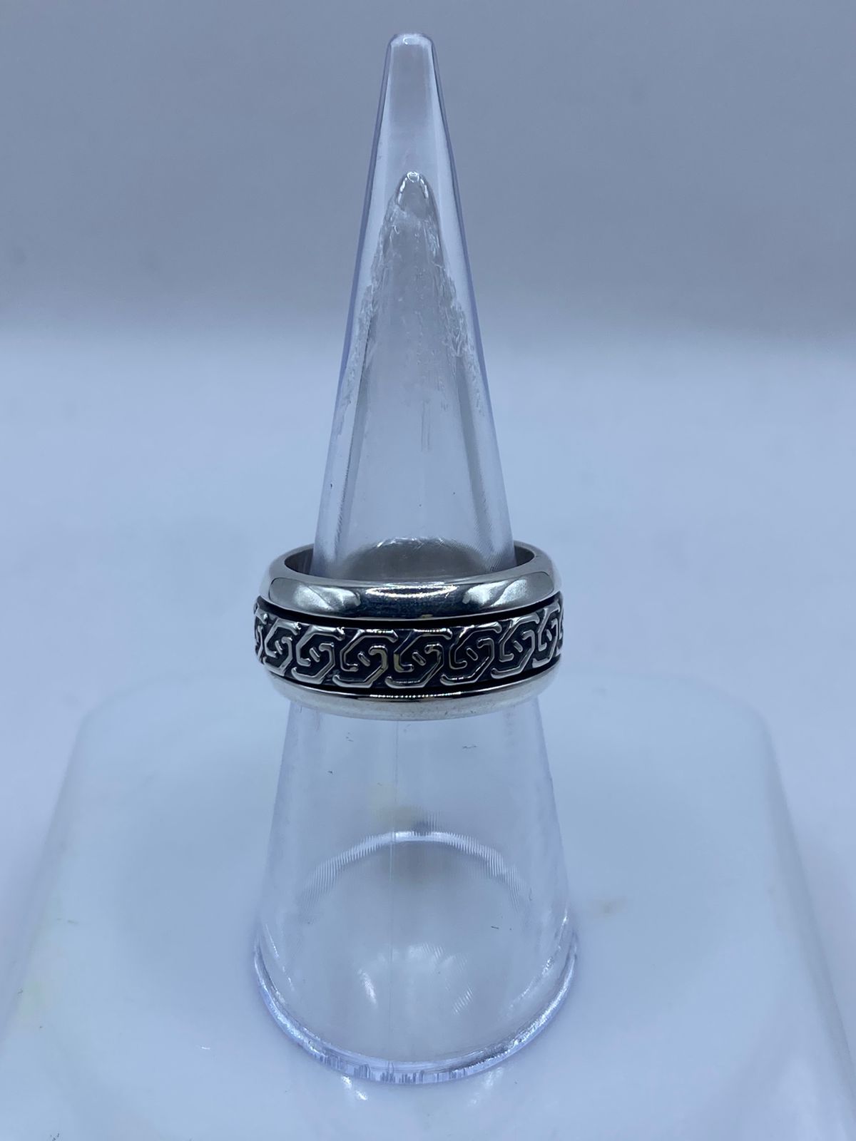 Anillo Giratorio de Plata 925 con Greca Clásica