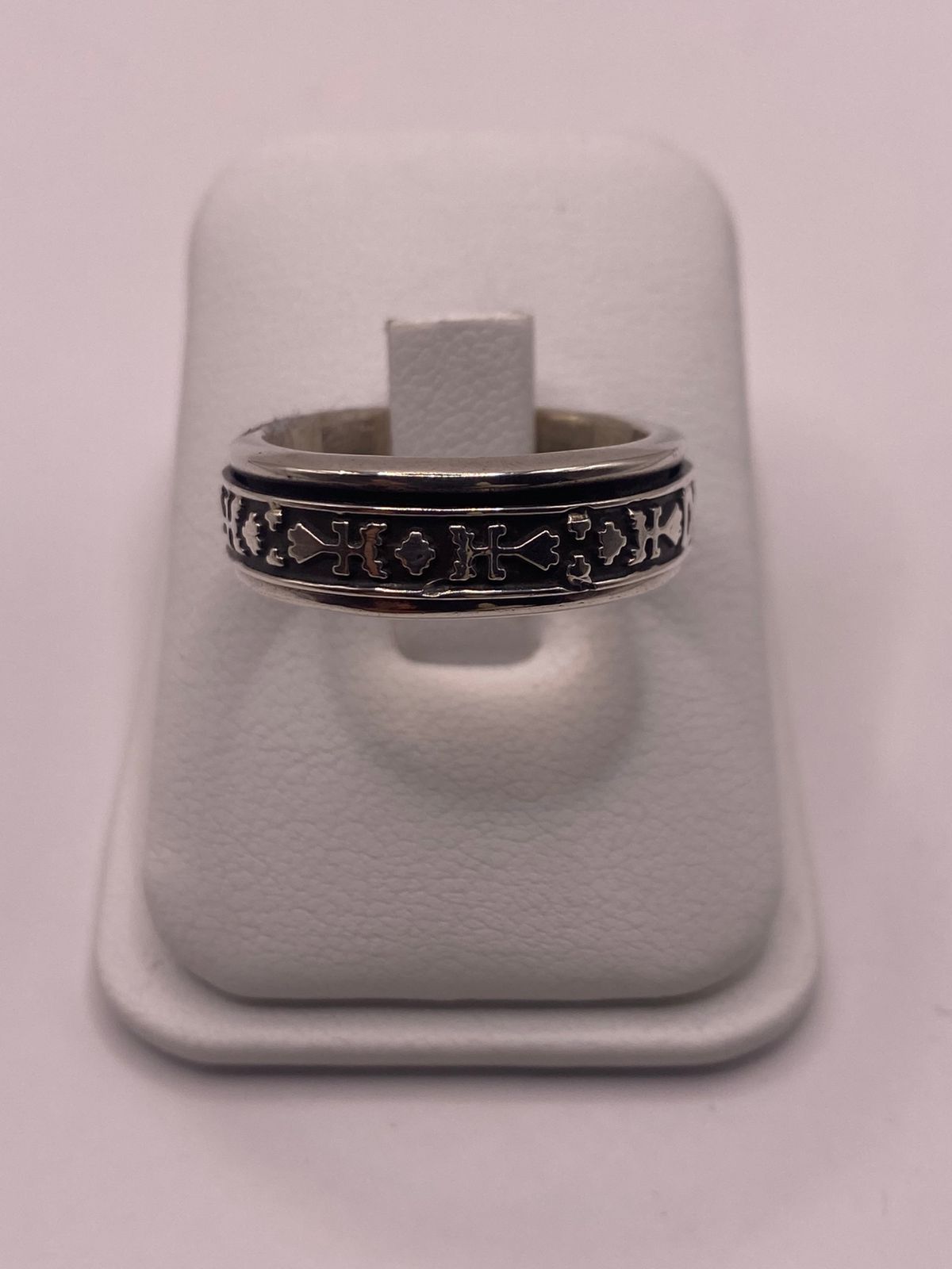 Anillo Giratorio de Plata 925 con Símbolos Geométrico
