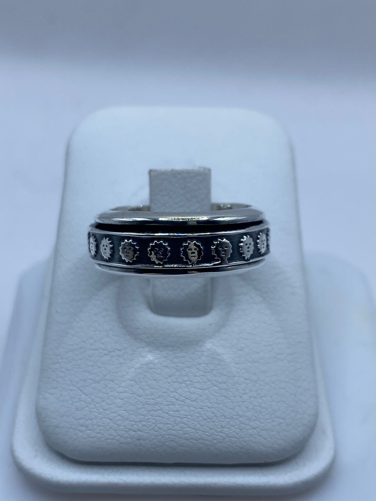 ☀️ Anillo Giratorio de Plata 925 con Soles en Relieve