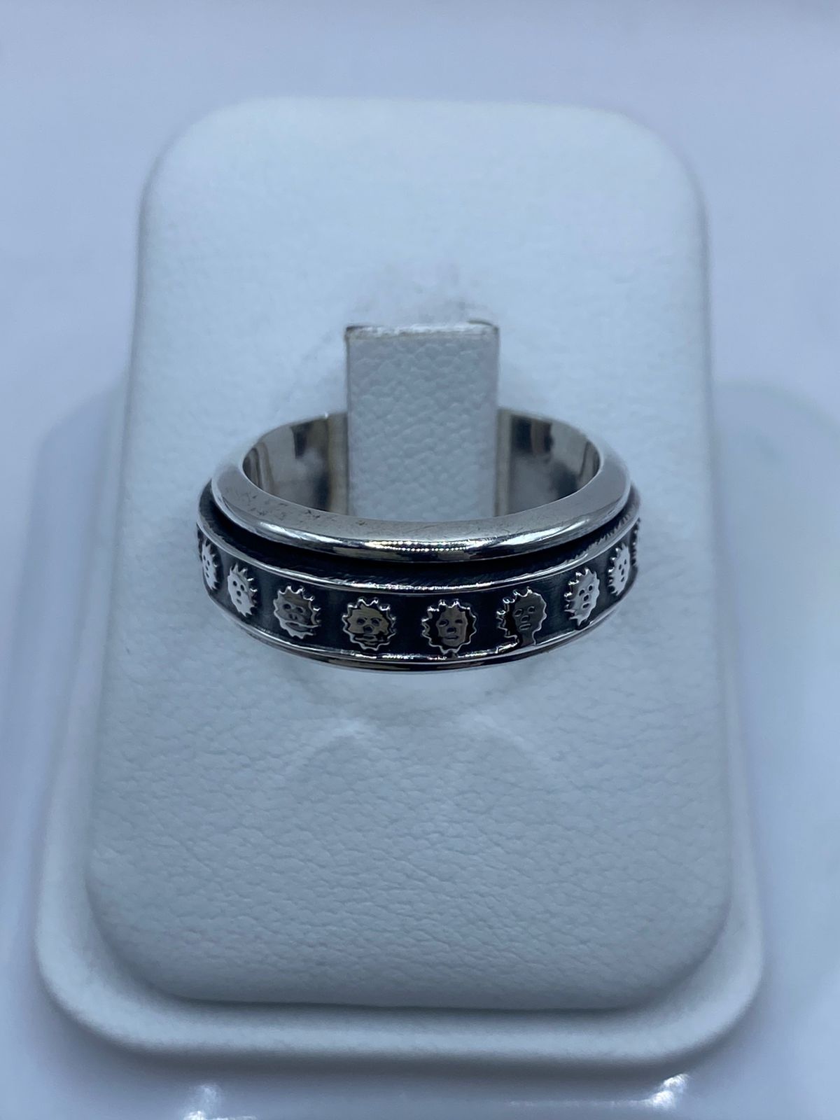 ☀️ Anillo Giratorio de Plata 925 con Soles en Relieve