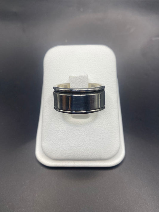 Anillo Plata Ley 925 Giratorio Liso, vista frontal