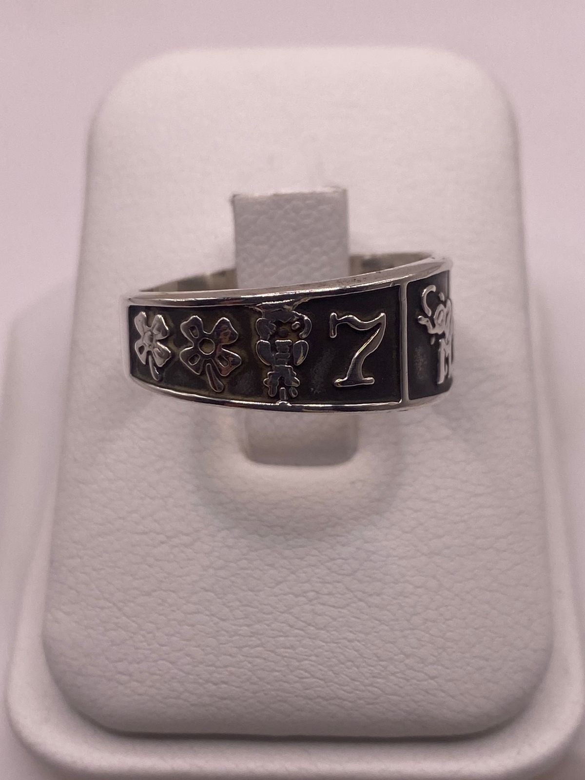 Anillo de Plata 925 con Elefante y Números de la Suerte