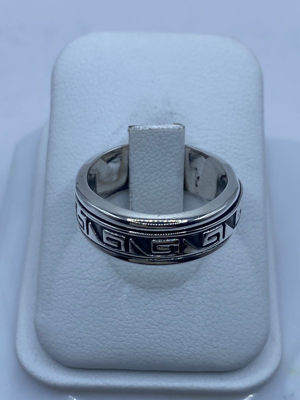 💍 Anillo de Plata 925 con Greca Geométrica Continua