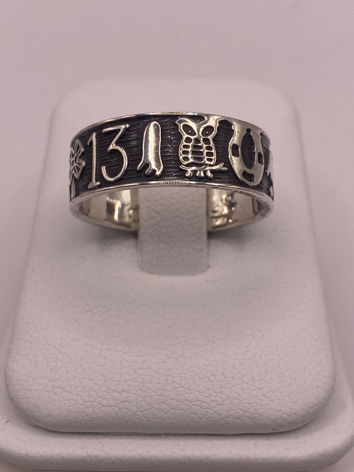 Anillo de Plata 925 con Símbolos de la Suerte