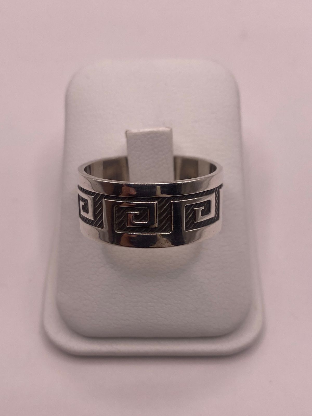 Anillo de Plata 925 con Greca Geométrica
