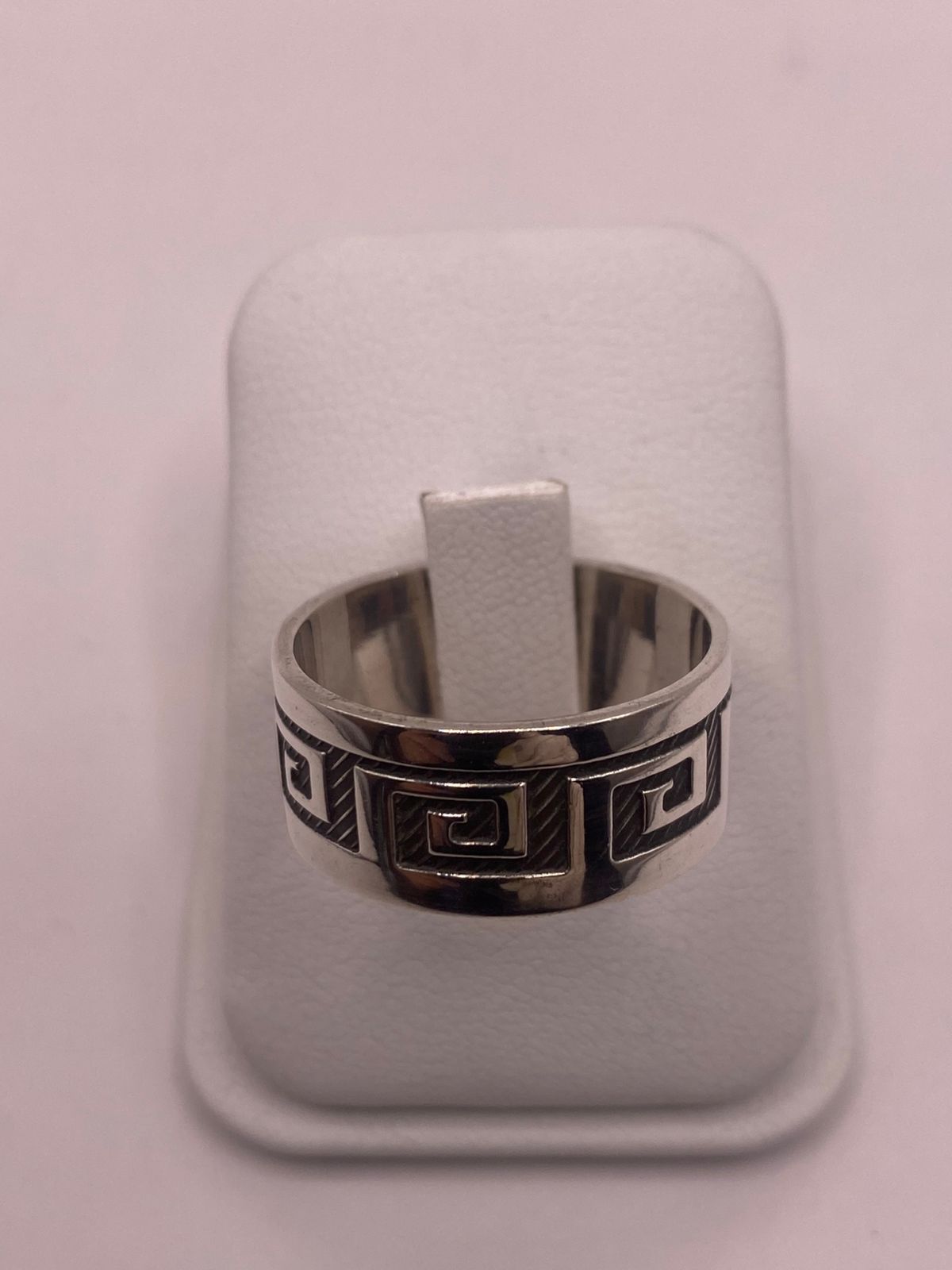 Anillo de Plata 925 con Greca Geométrica