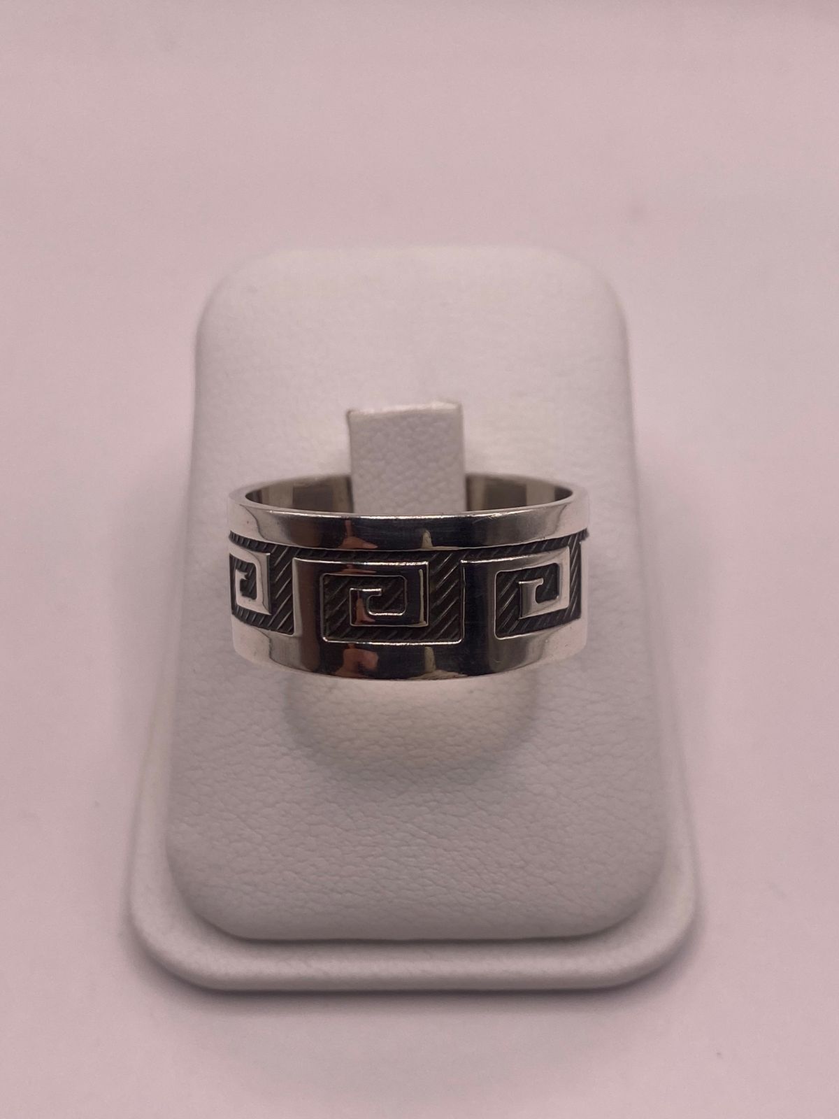 Anillo de Plata 925 con Greca Geométrica