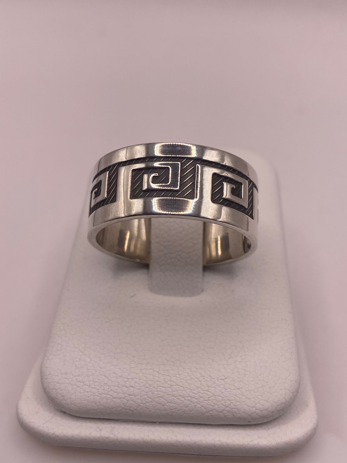 Anillo de Plata 925 con Greca Geométrica