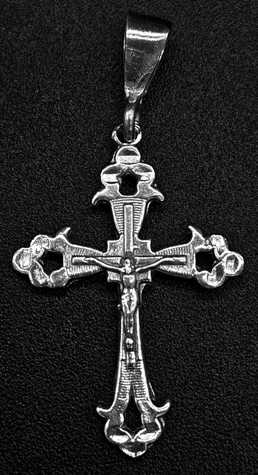 DIJE PLATA LEY 925, CRUZ DIAMANTADA