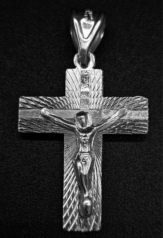 DIJE PLATA LEY 925, CRUZ DIAMANTADA
