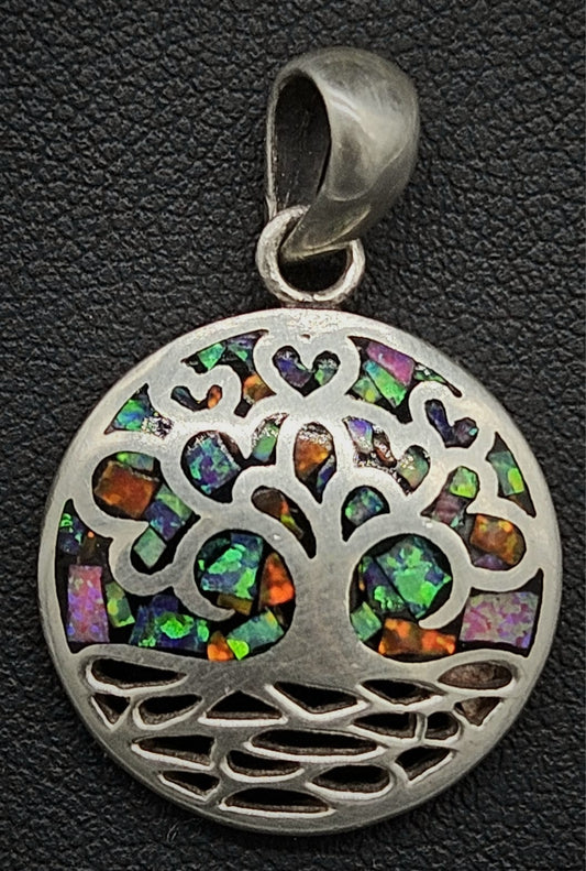 Dije Plata Ley 950 Arbol de la Vida, vista frontal
