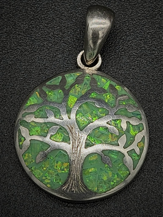 DIJE PLATA LEY 950 ARBOL DE LA VIDA OPALO