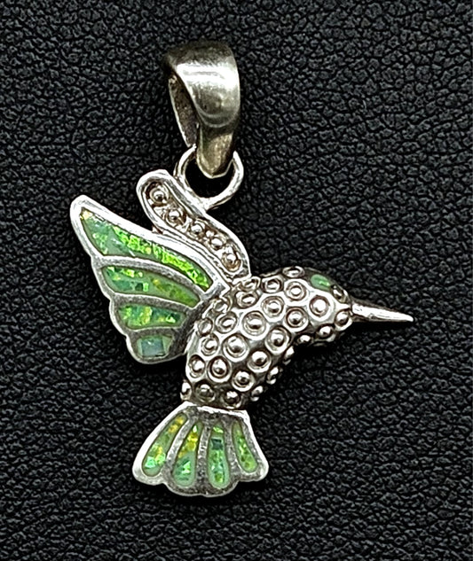 DIJE PLATA LEY 950 COLIBRI OPALO