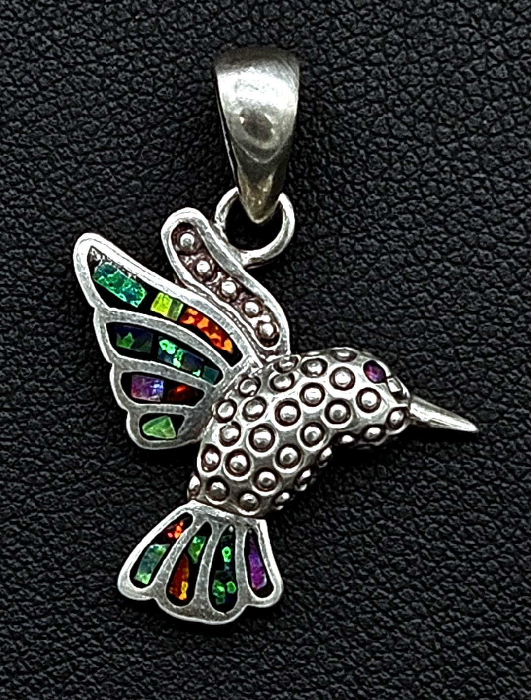 DIJE PLATA LEY 950 COLIBRI OPALO