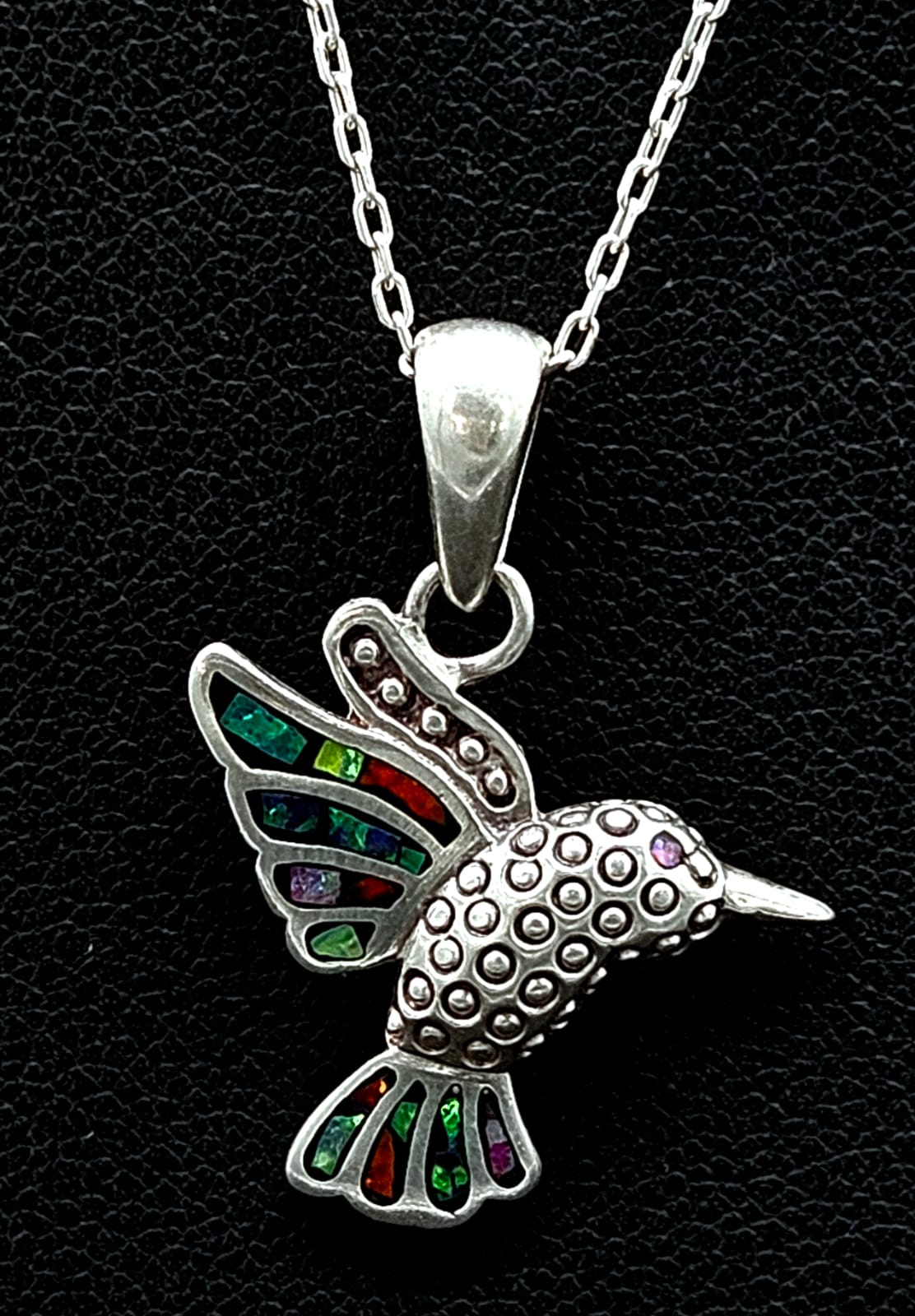 DIJE PLATA LEY 950 COLIBRI OPALO