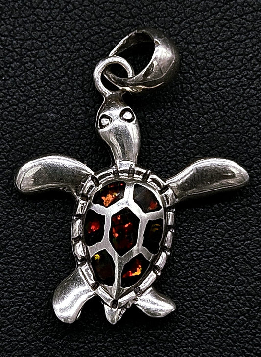 DIJE PLATA LEY 950 TORTUGA OPALO