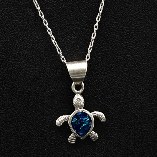 DIJE PLATA LEY 950 TORTUGA OPALO