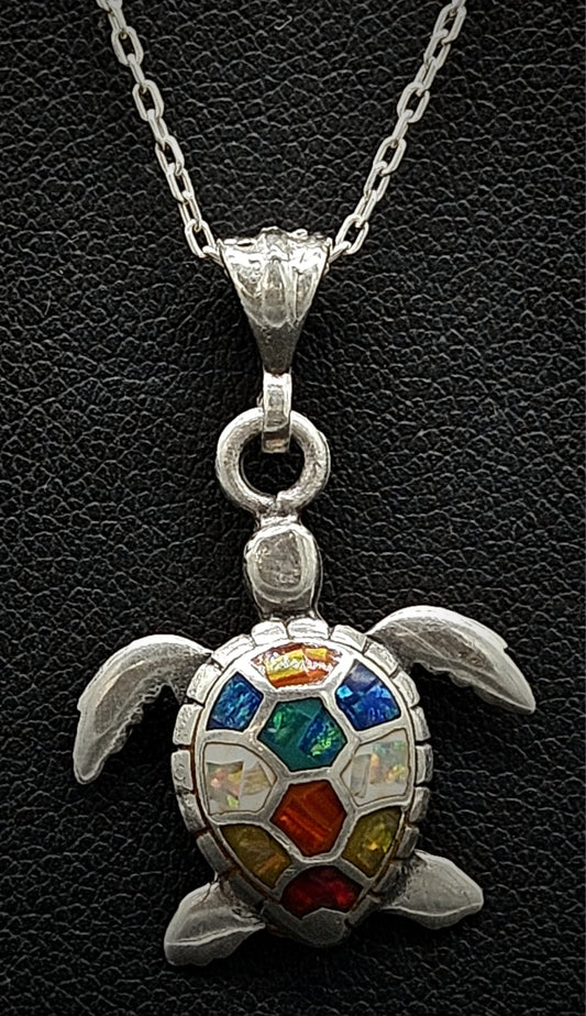 DIJE PLATA LEY 950 TORTUGA OPALO