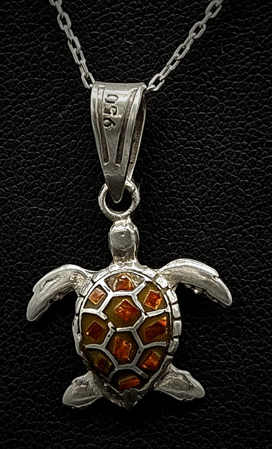 DIJE PLATA LEY 950 TORTUGA OPALO