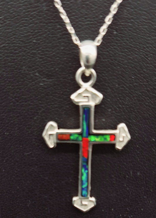 DIJE PLATA LEY 950 CON OPALO MULTICOLOR
