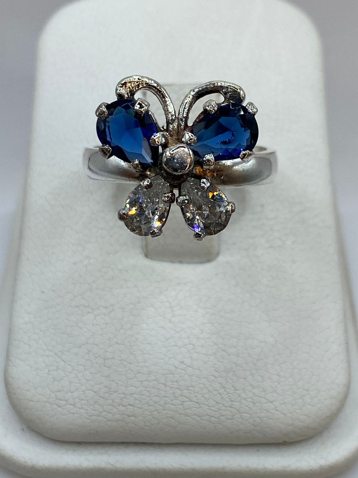 Anillo Mariposa Giratoria con Zirconia en Plata 925