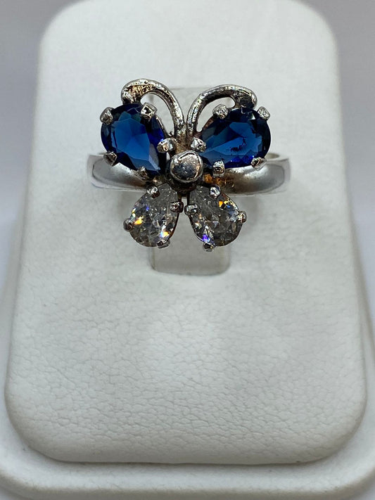 Anillo Mariposa Giratoria con Zirconia en Plata 925