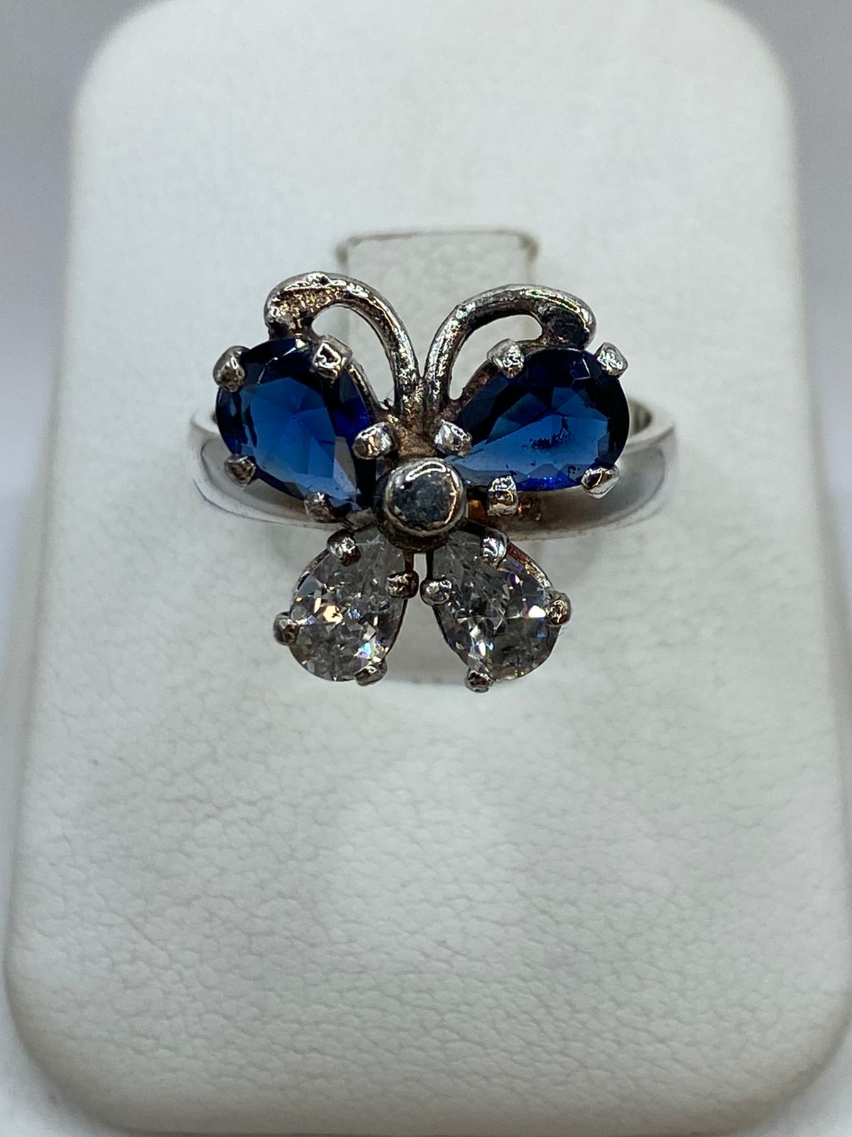 Anillo Mariposa Giratoria con Zirconia en Plata 925