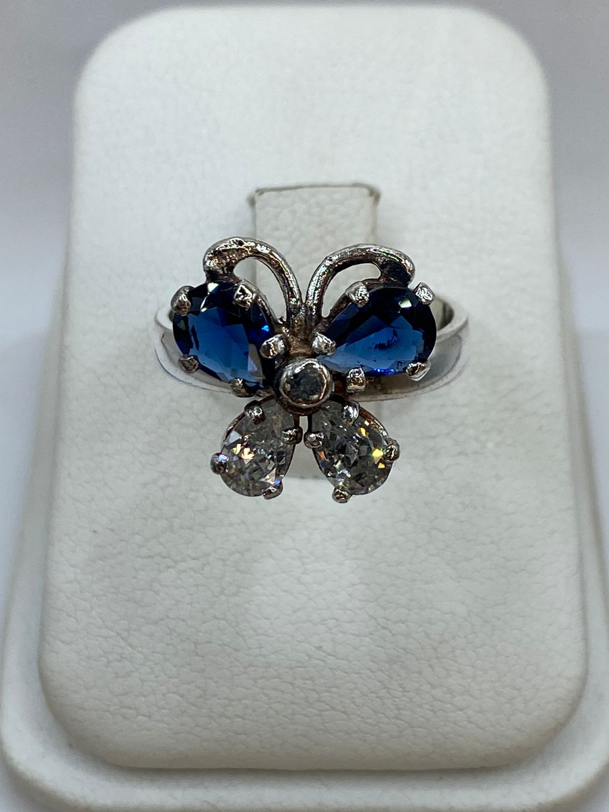 Anillo Mariposa Giratoria con Zirconia en Plata 925