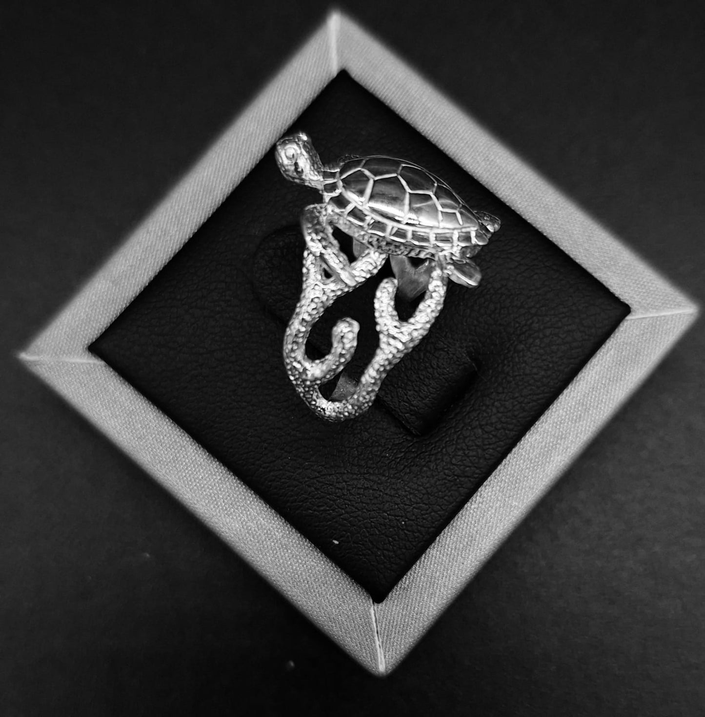 ANILLO  PLATA LEY 950, TORTUGA